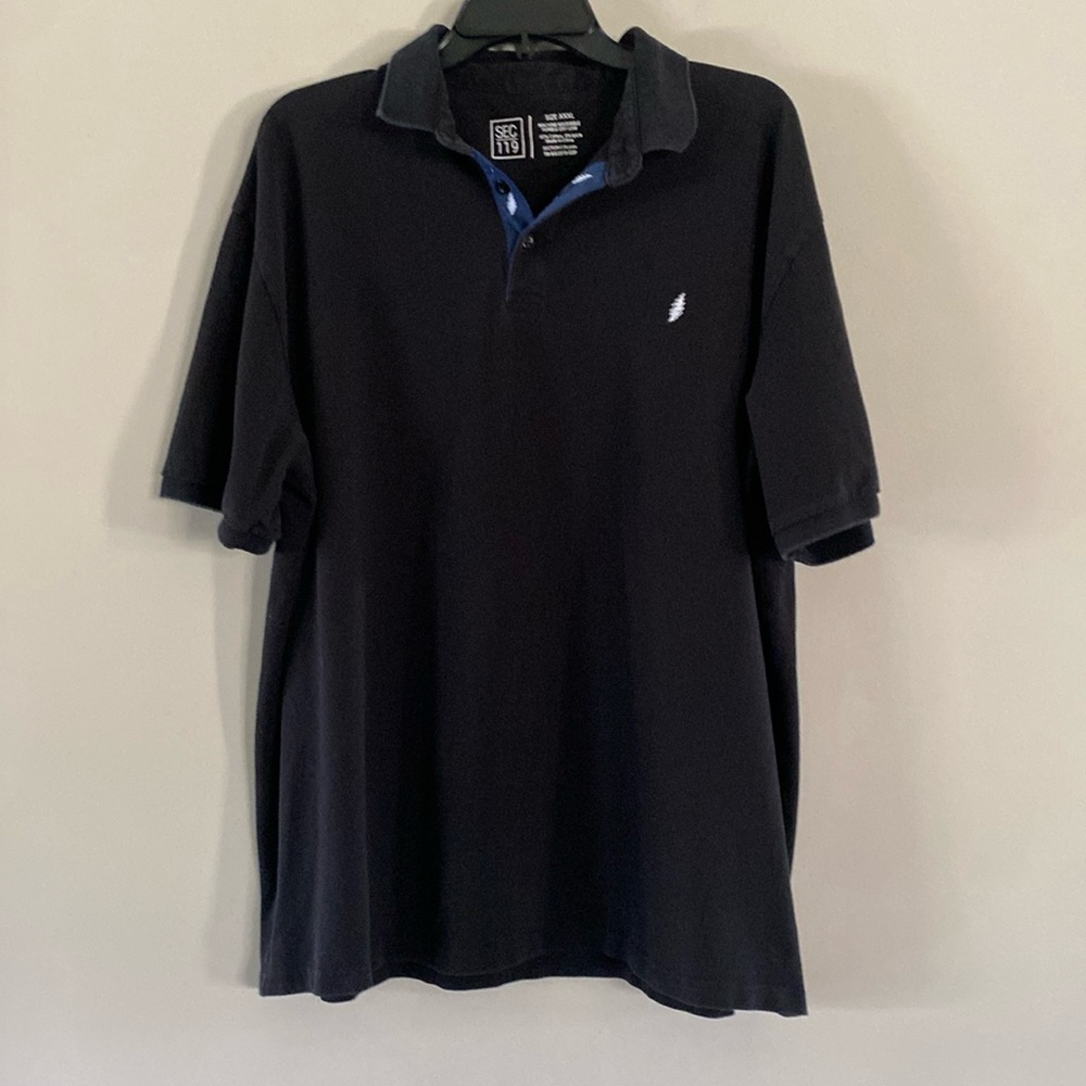 Navy Blue Polo Shirt with Embroidered Logo